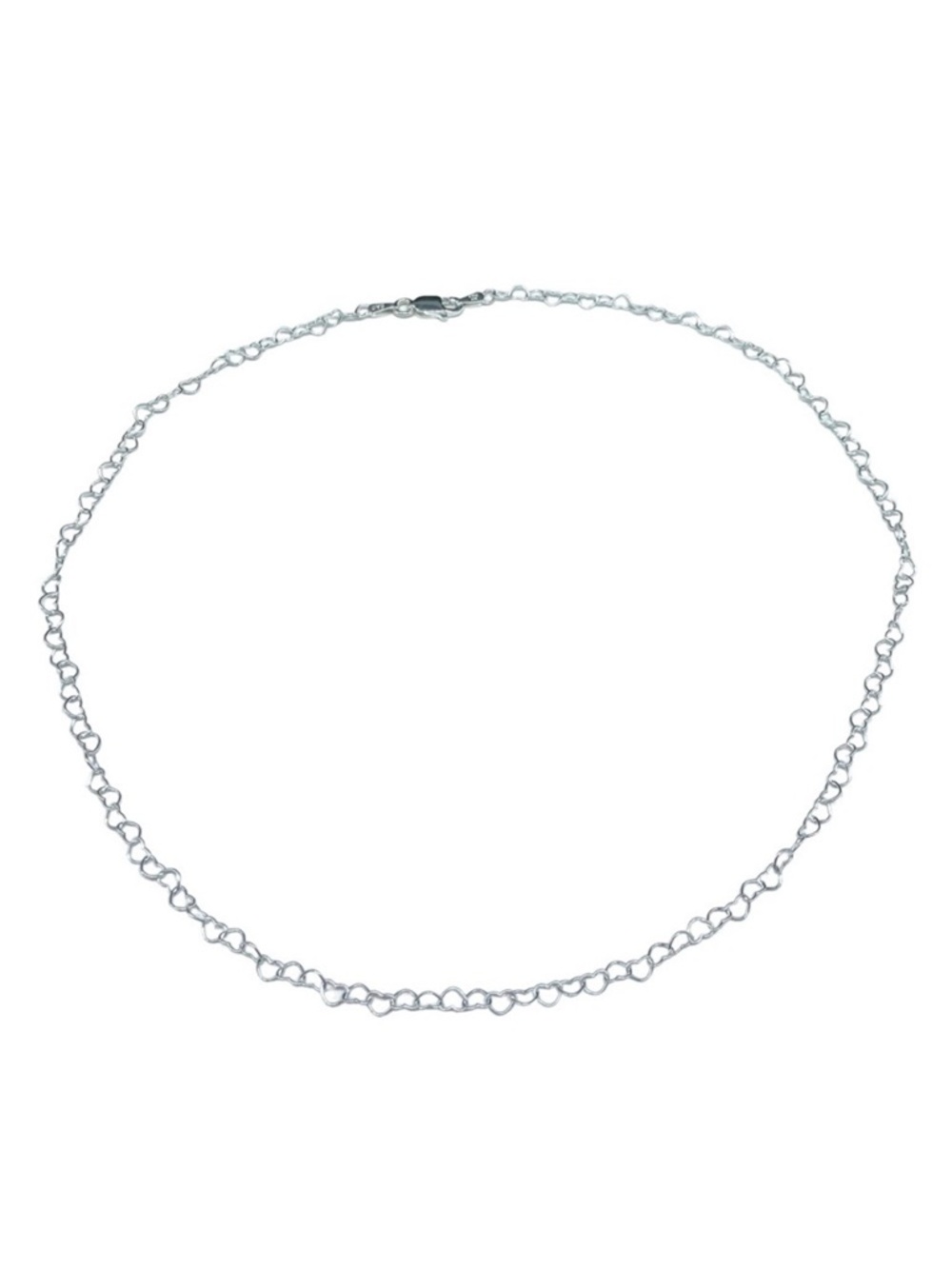 20” Sterling Silver Heart Chain Link Necklace Solid 925 Italy Italian Hearts